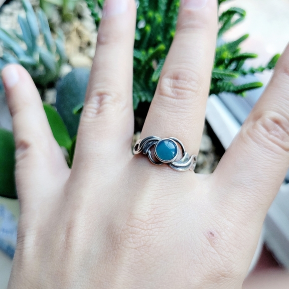 Vintage Sterling Silver Chalcedony Ring, size 6.5